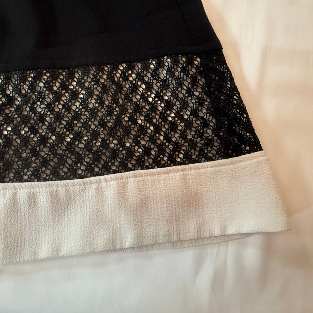 Nine West Black Fit & Flare Dress Tweed Hem Sleeveless Cocktail Career Size 2 - Picture 8 of 16